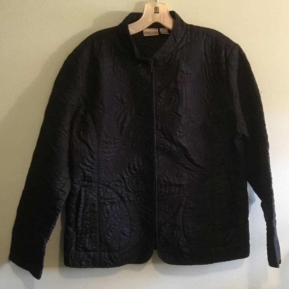 Chico's Navy Quilted Jacket